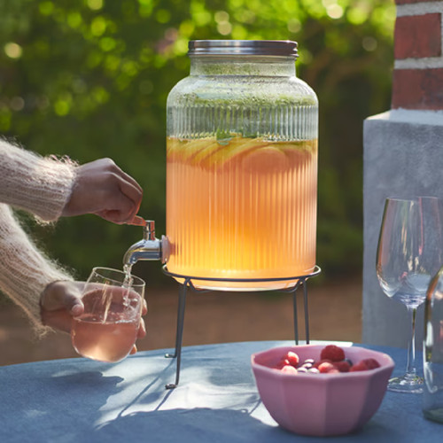 Glass drink dispenser baverage - drink,