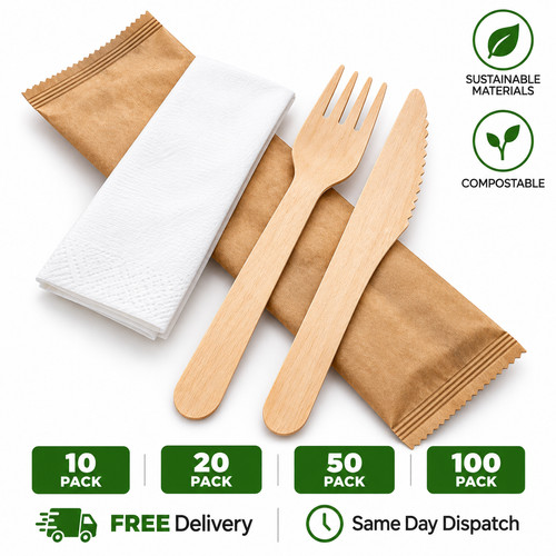 Wooden cutlery set fork - wooden,