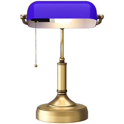Homcom banker table lamp - banker's, w/