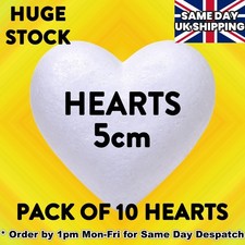 Polystyrene festive  LOVE HEARTS  10pcs x 50mm