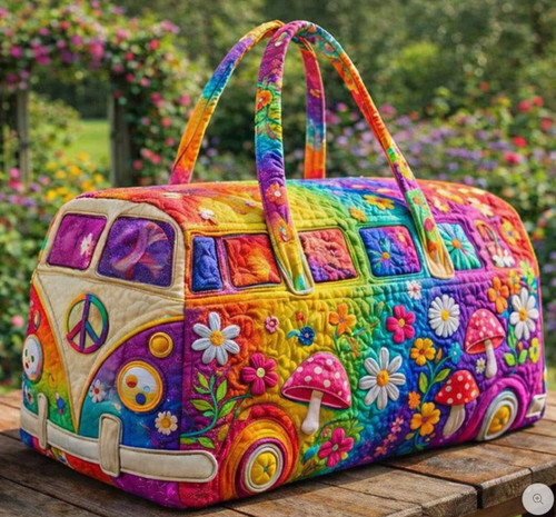 Hippie van quilted duffle - quilted, bag