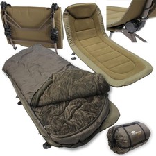 Carp Fishing Recliner BedChair 6-Leg & 5 Season Sleeping Bag Comfort Set NGT XPR