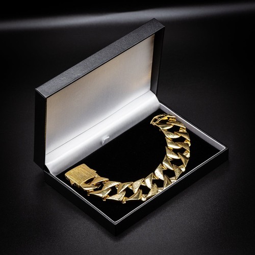 9ct gold 27mm bark chaps - 9ct,