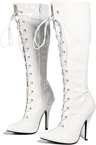 Women knee high front lace - knee, up