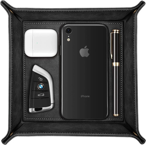 Leather valet tray - leather,