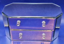 Two draw Glass Mirrored