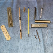 Bundle Of 5 Vintage Thermometers, Inc 2 Clinical, Pos 1910/20, And A 12” Stirrer