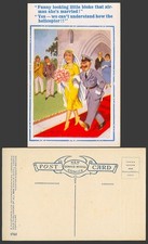 Donald McGill Old Postcard Married Air-Man We Can't Understand Helicopter N.1762