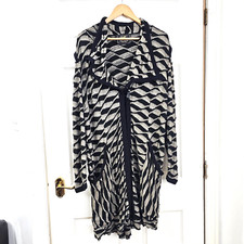 Kirsten Krog Cardigan Size 12 Black Beige Textured Knit