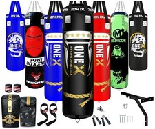 Punch Bag Filled Heavy 3ft/4ft/5ft Kickboxing Training Punching Bags Speed Set
