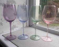 4 Large Vintage Harlequin Wine
