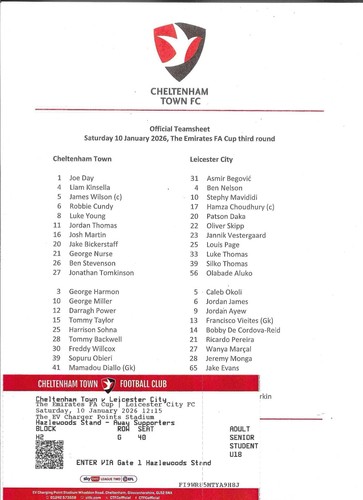 2025 cheltenham town v - 2025/26,