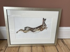 Original watercolour hare - original,