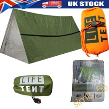 Life Emergency Shelter Survival Tent Kit Thermal Blanket Waterproof Whistle UK