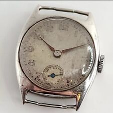 1930 SILVER "BUREN GRAND PRIX" HALLMARKED TRENCH WATCH STYLE ANTIQUE MENS RED 12
