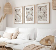 White Flower Prints Set of 3