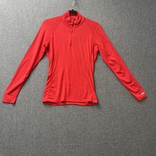 Icebreaker womans top size small 1/4zip bodykit 200 merino wool red long sleeve