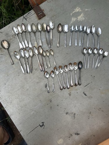 Silver plate teaspoons vintage - silver,