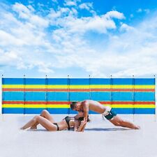 8 Pole 7 Section Windbreak Holiday Garden Camping Beach Sun Shade Windbreaker