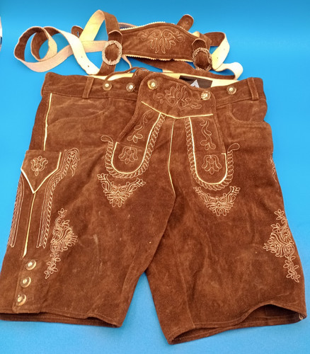 Mens suede leather lederhosen - suede,
