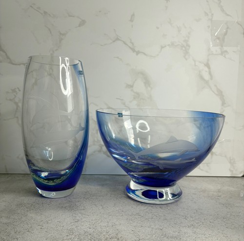 Caithness glass blue white - glass,