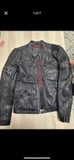 Superdry Super Bolt Black Biker Leather Mens Motorcycle Style Jacket Size Small