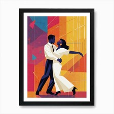 Tango Dancers Art Print Framed