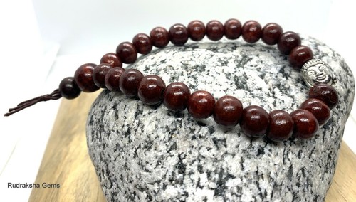 Rose wood beads - wood, tibetan