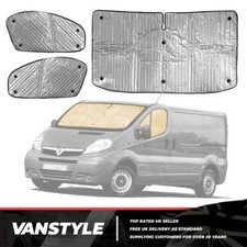 FITS VAUXHALL VIVARO 01>14 VAN INTERNAL THERMAL WINDOW BLINDS FRONT SET 3 PIECE
