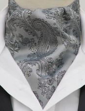 Mens Silver & Black Paisley