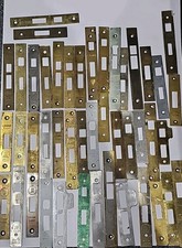 Mixed Lot Of 45 Door Lock Strike Plates, Chubb - Union - Legge. 