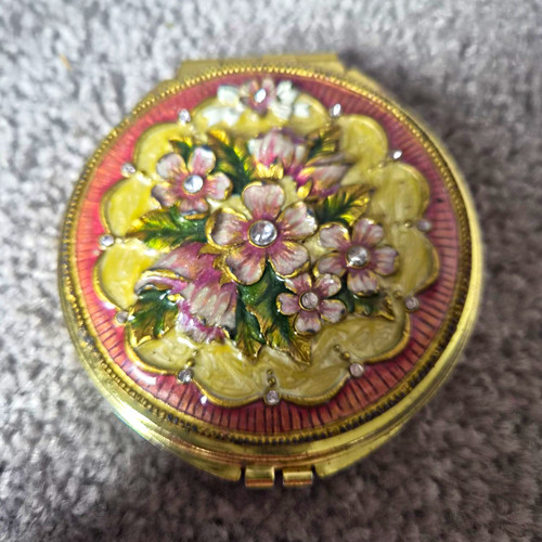 Vintage floral enamel metal - vintage,