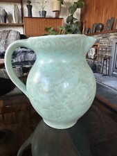 Vintage 1930s Arthur Wood Art Deco Pottery Jug In Marbled Green Glaze