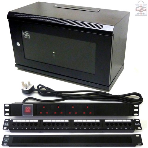 Black 300mm data cabinet - 6u,
