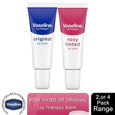 2x or 4x 10g Vaseline Lip Therapy Lip Balm Moisturising Original or Rossy Tinted