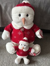 Tesco Chilly & Friends Snowman Plush Soft Toy 23” Large + Baby - New with tags