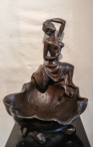 Bronze nude woman bowl dish - nude,