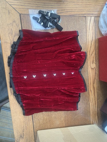 Wine red boned overbust - 28,