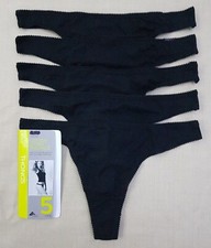 Ex M & S Ladies 5 Pack Cotton Lycra Thongs Briefs Knickers Underwear