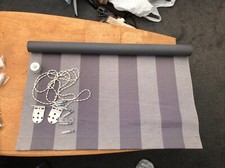 BLACKOUT ROLLER BLIND GREY STRIPE. SIZE 632mm Wide x 1165mm Read Description