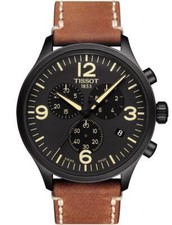 Tissot Men's T-Sport Chronograph XL Black Beige Leather Watch T116.617.36.057.00