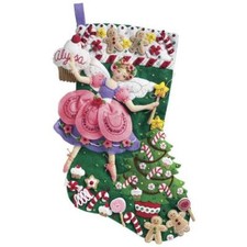 Bucilla 18" Felt Christmas Stocking Kit - Sugar Plum Fairy