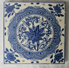 GORGEOUS MINTON ANTIQUE 6 INCH TILE, CIRCA 19TH CENTURY BLUE & WHITE AESTHETIC