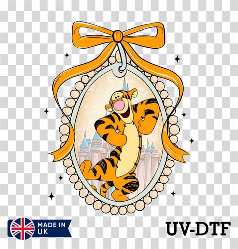 Tigger dtf sticker glass - tigger,