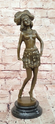 Bronze art deco lady - art, statue