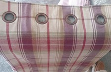 DORMA Bloomsbury checked Eyelet Curtains Approx 46W x 52L Red/Beige