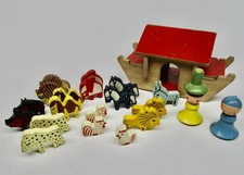 Creative Playthings Finland vintage Noah's Ark toy wooden MCM 20 figures animals