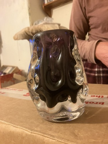 Liskeard black glass - black, vase