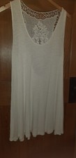 Pretty Ivory Long Top/ Short Dress  With Lace Back Size M Kelly Brook New Look