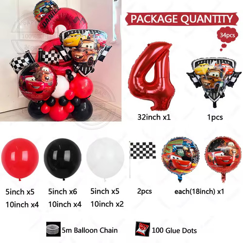 34pcs hot wheels theme boy - 34pcs,
